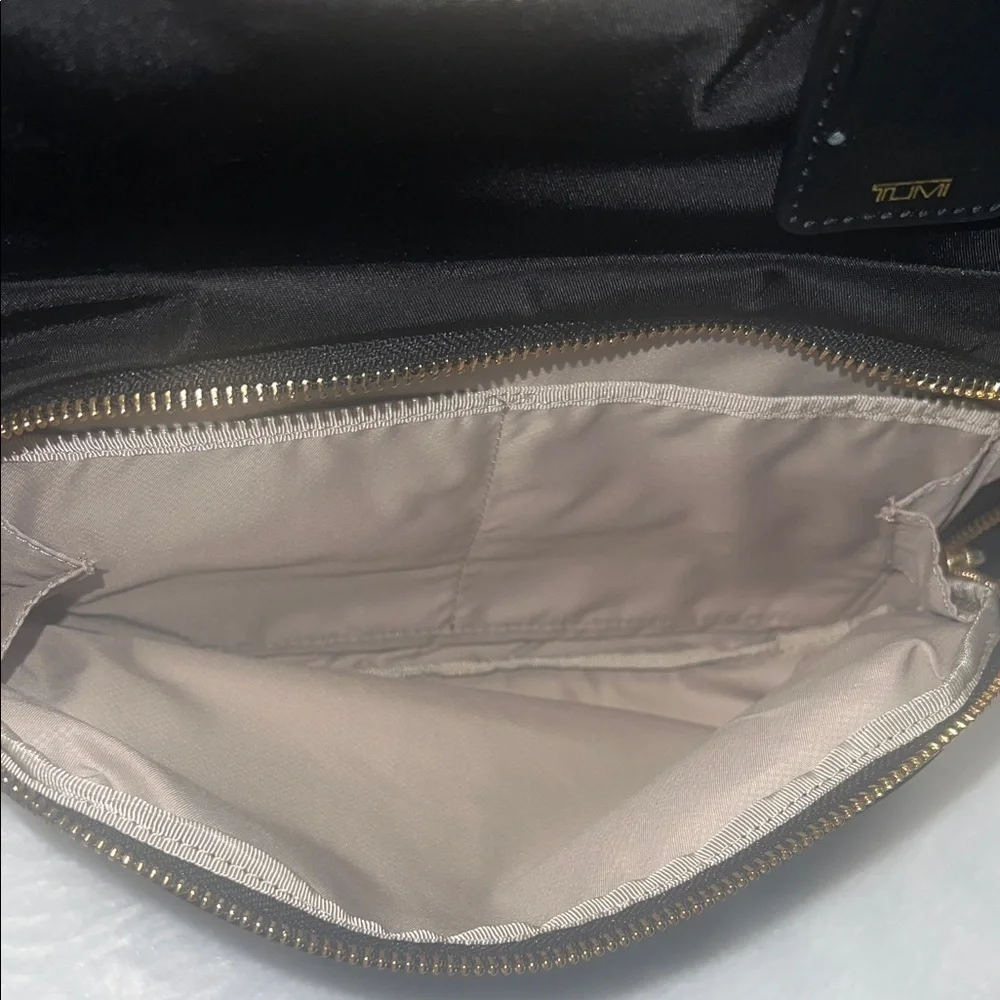 Tumi Halle Black Backpack with Gold Accents